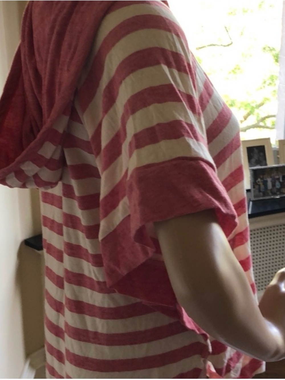 Splendid Pink & White Striped Hooded Women's Top - Picture 9 of 16